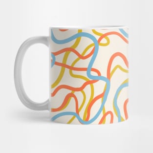 Abstract curvy lines pattern in off white Mug